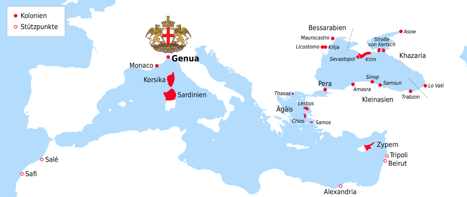 Colonii și fortărețe ale Genovai pe litoralul Mării Negre